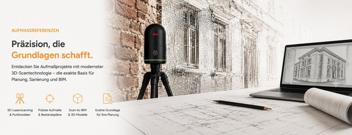 3D-Laserscanning und Bestandsaufmaß – Punktwolke und digitales Gebäudemodell als Grundlage für Planung, Sanierung und BIM