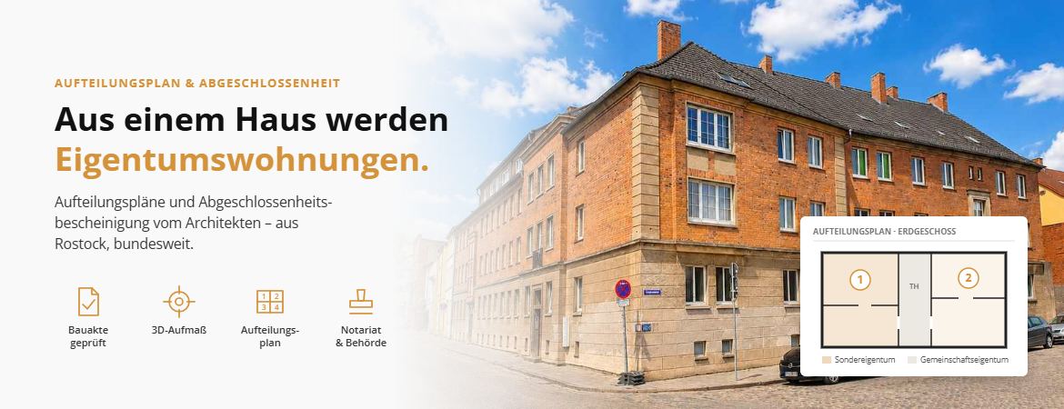 Aufteilung nach WEG: Aus einem Haus werden Eigentumswohnungen – Aufteilungsplan und Abgeschlossenheitsbescheinigung