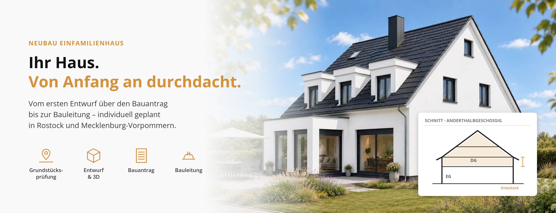 Neubau Einfamilienhaus: individuell geplant vom Entwurf bis zur Bauleitung